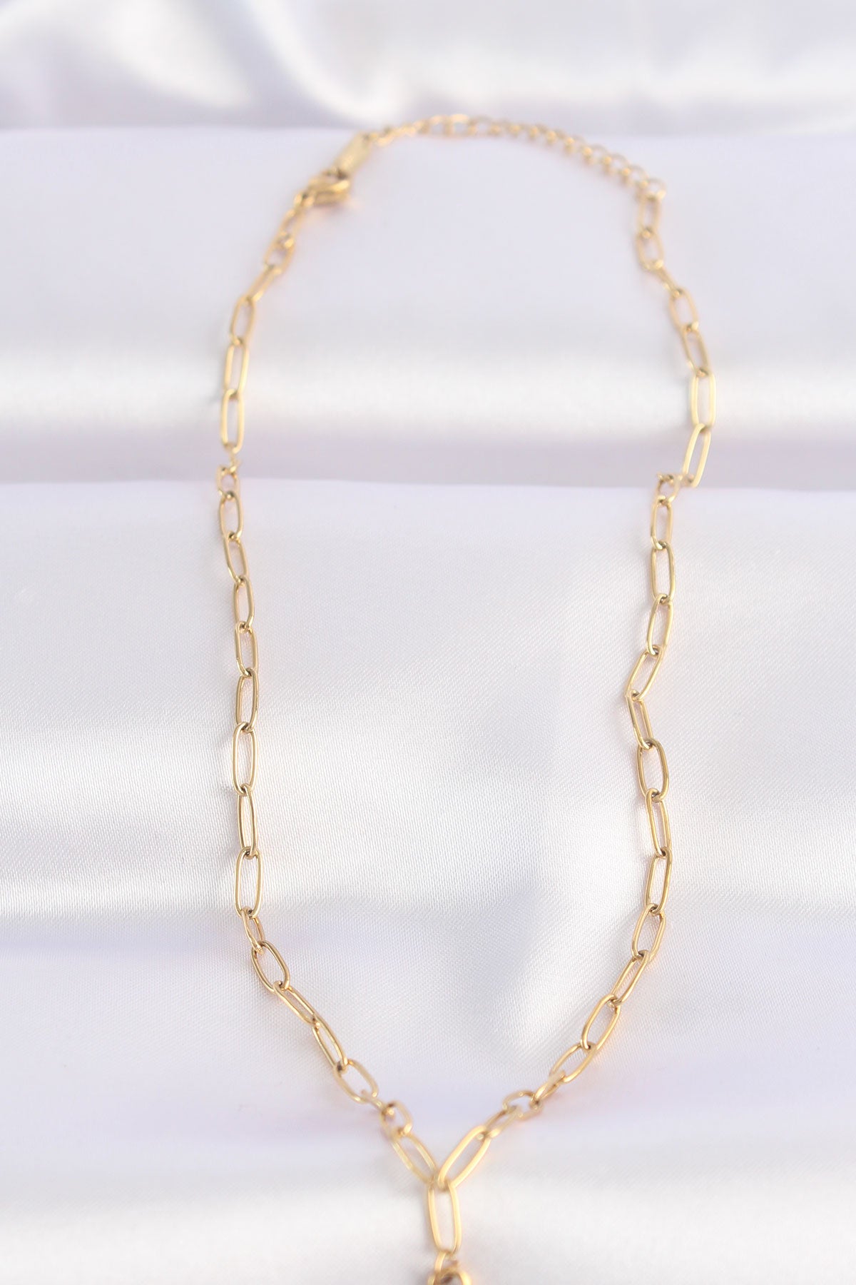 316L Stahlkette Goldfarbene Sonnenhalskette