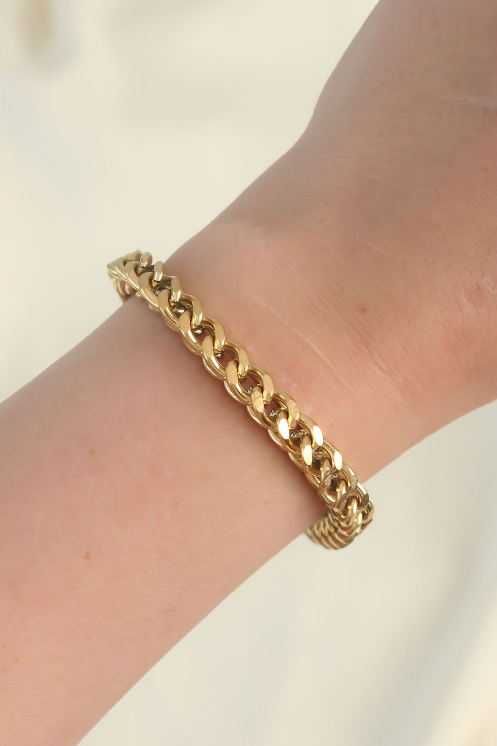Armband aus 316L-Stahl, goldfarben, dickes Twist-Modell